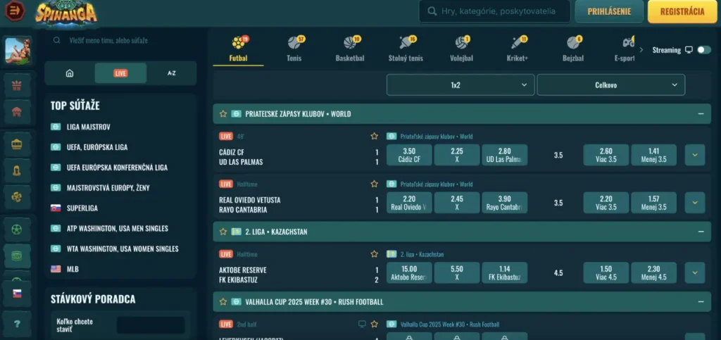 spinanga casino športové stávky